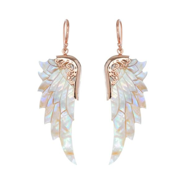 Mother of pearl earrings Angel Wings from Lalimalu at byTrampenau