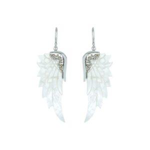 Lalimalu Angel Wings - white mother of pearl angel earrings