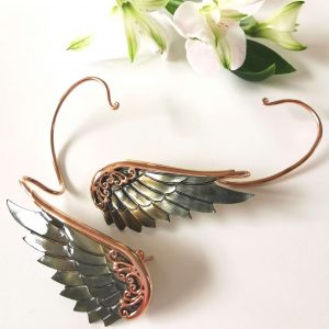 Lalimalu angel earrings of Abelone shell and rose gold