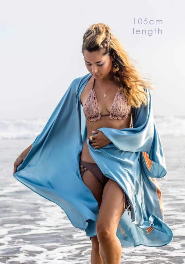 Angel Wing kimono, Blue/Aubergine wings - Image 2
