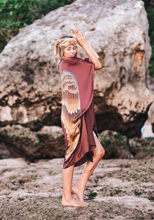 Angel Wing kimono, Burned Chocolate/Caramel Wings - Image 3