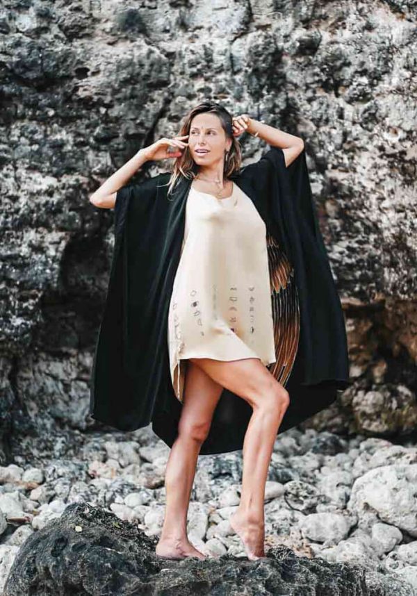 Angel Wing kimono, Black/Caramel Wings - Image 5