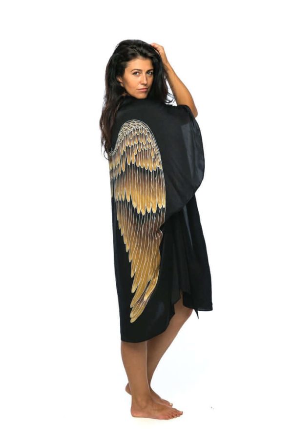 Angel Wing kimono, Black/Caramel Wings - Image 6