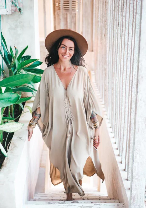 Archangel Gabriel Goddess Kaftan Everyday, Eucalyptus - Image 2