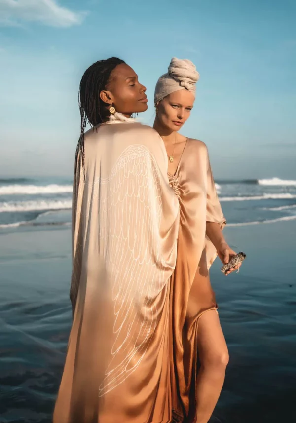 Archangel Gabriel Luxe Kimono, Ombre, White Wings - Image 7