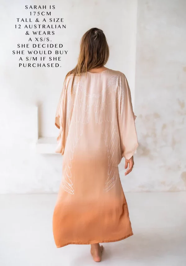 LUXE GODDESS KAFTAN, OMBRE, White Wings - Image 4