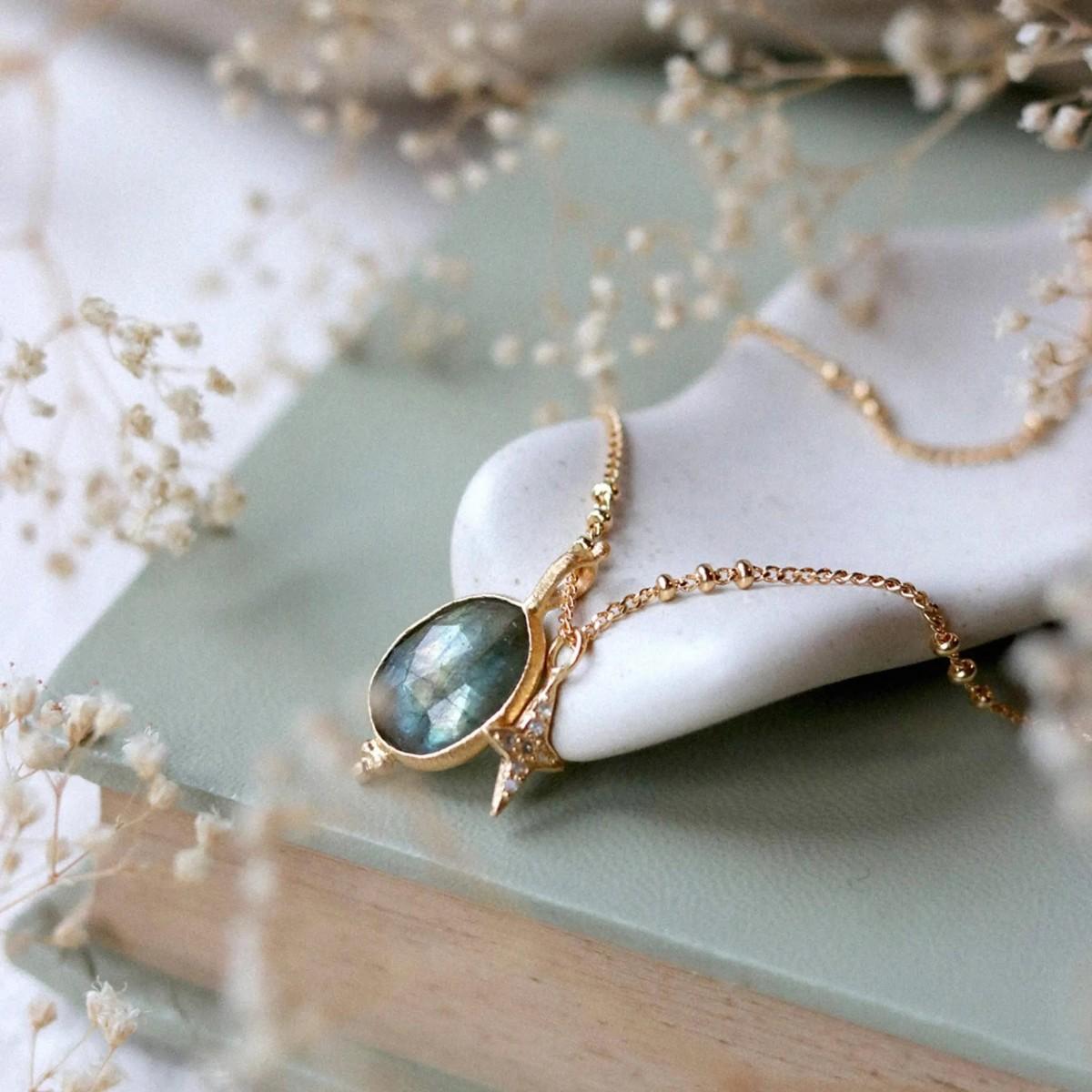 Labradorite crystal deals necklace